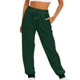 thumbnail image 1 of Timegard Sweatpants for Women Cinch Bottom Drawstring Elastic Waist Pants Fleece Sports Trousers with Pockets, 1 of 3