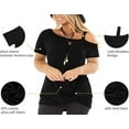 thumbnail image 3 of SHIBEVER Women Plus Size Tops Summer Casual Short Sleeve Loose Fit Tee Shirt Twist Knot Blouses Tunics Soild Black Shirts, 3 of 4