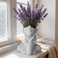 thumbnail image 7 of White Plastic Abstract Face-Shaped Decorative Vase, Gallery-Inspired Small Stem Tabletop Centerpiece, for Bookshelf and Desktop 4.72 x 4.53 in, 7 of 7