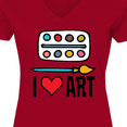 thumbnail image 4 of Inktastic Painting I Love Art Women's V-Neck T-Shirt, 4 of 5