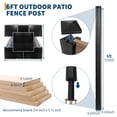 thumbnail image 2 of No Dig Fence Post, 3-Way Adjustable (180°/90°/0°) 6 Ft Aluminum Post, Matte Black Rustproof for Outdoor Privacy Fence & Wood Panels, 2 of 7