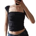 thumbnail image 2 of Camisa de Color puro NikouMX Top con lazo Tirantes para mujer, 2 of 4