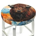 thumbnail image 3 of Gukieu Oil Painting Style Iceberg Yak Print Round Chair Cover, Dust-proof and Non-slip Bar Chair Protective Cover, Suitable for Bars, Restaurants, Offices-12 inch, 3 of 7