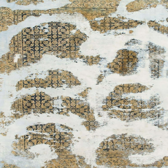 Ahgly Company Indoor Square Abstract Dark Almond Brown Abstract Area Rugs, 8' Square