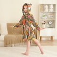 thumbnail image 4 of FORMRS Niños Bathrobe Unisex Hooded Robe Soft Plush Pajamas Sleepwear, Size 10-12T, Vibrant Mushroom, 4 of 7