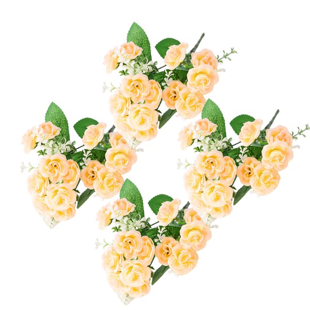 yingyy 1/2/3 4X Artificial Flower Faux Plant Home Decal Workmanship Multipurpose Long-lasting Exquisite Fake Flowers Wedding Decor Red 1 Pc