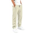 thumbnail image 4 of Tiijoy Boys Pants Casual Solid Elastic Waist Drawstring Straight Pants, Beige, Size 5-16, 4 of 7