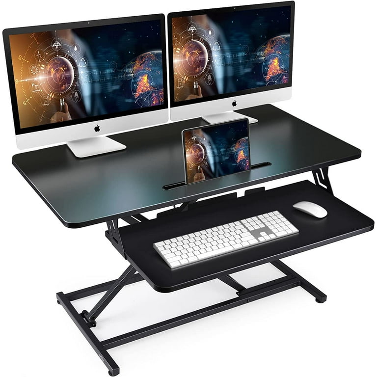 Height Adjustable Standing Desk Converter with Removable Keyboard