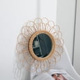 thumbnail image 4 of Espejo colgante de 40 cm con diseño de girasol de ratán circular, espejo de pared decorativo de mimbre estilo bohemio, espejo de maquillaje para tocador., 4 of 8