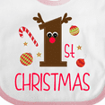 thumbnail image 4 of Inktastic 1st Christmas Reindeer Boys or Girls Baby Bib, 4 of 4