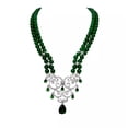 thumbnail image 5 of EOEMY 18" Round Green Jade Necklace Cubic Zirconia Pave Pendant, 5 of 8