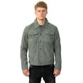 thumbnail image 4 of Mens Suede Leather Denim Jeans Jacket-Dover in Grey, 4 of 10