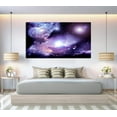 thumbnail image 4 of Colorful Universe Canvas Art Outer Space Universe Astronomy Picture Wall Art Galaxy Earth Moon Framed Painting Wall Decor For Home Office Bedroom Reeady to Hang, 4 of 6