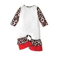 thumbnail image 3 of Penkiiy Newborn Infant Baby Christmas Cartoon Print Leopard Patchwork Romper Jumpsuit kids Baby Easter Romper 9-12 Months White 2023 Summer Deal, 3 of 9