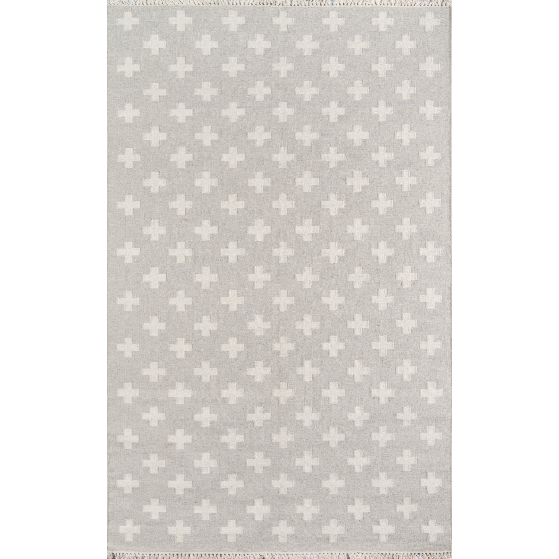 Novogratz by Momeni Topanga Lucille Flat Weave Grey Wool Rug 3'6" X 5'6"