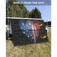 thumbnail image 3 of 4th of July RV Awning Sun Shade Screen 9'X15.3' Patriotic Heart Fireworks Mesh Sunscreen Red White BlueDripping Awning Shade Screen with Zipper UV Blocker Completed Kits for RV Motorhome Camper, 3 of 7
