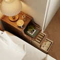 thumbnail image 3 of Small Nightstand,Solid Wood Nightstand with Drawers, Walnut Bedside Table for Bedroom, 3 of 10