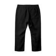 thumbnail image 4 of Miluxas Mens Casual Soft Linen Long Shorts Knee Length Sport Running Lounge Work Shorts Capri Pant Black XL(XL), 4 of 6