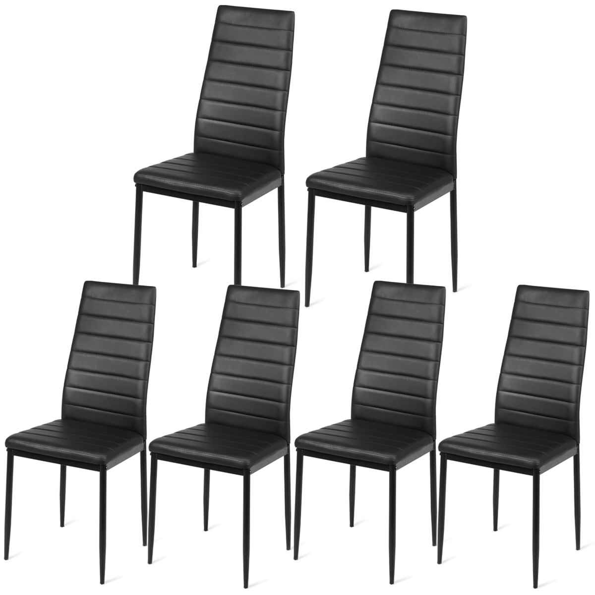 Details about   Set of 6 PU Leather Dining Side Chairs Elegant Design High Backrest Home office 