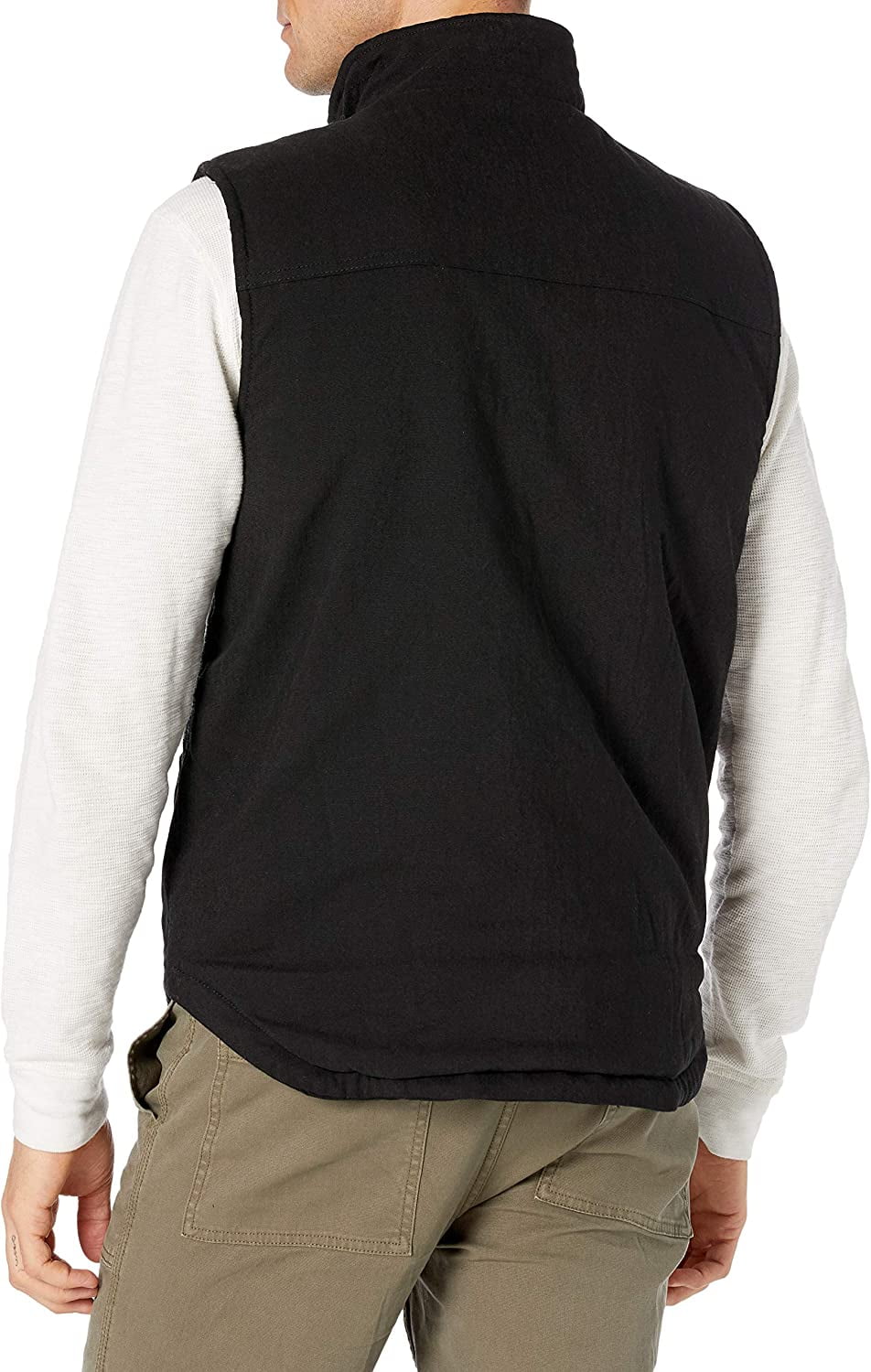 Wells Lamont Men's Sherpa Lined Canvas Vest with Zip Utility Pocket