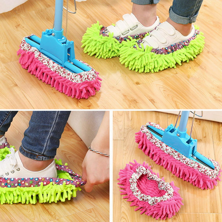 Mopping Shoes No Linting Stretchy Design Washable Mop Slippers Shoes  Portable