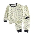 thumbnail image 2 of Conjuntos de blusas y camisas de manga larga y cuello redondo para niños Conjunto de dos piezas de blusas de manga larga y cuello redondo estampadas para niños Poliéster para niños, 2 of 5