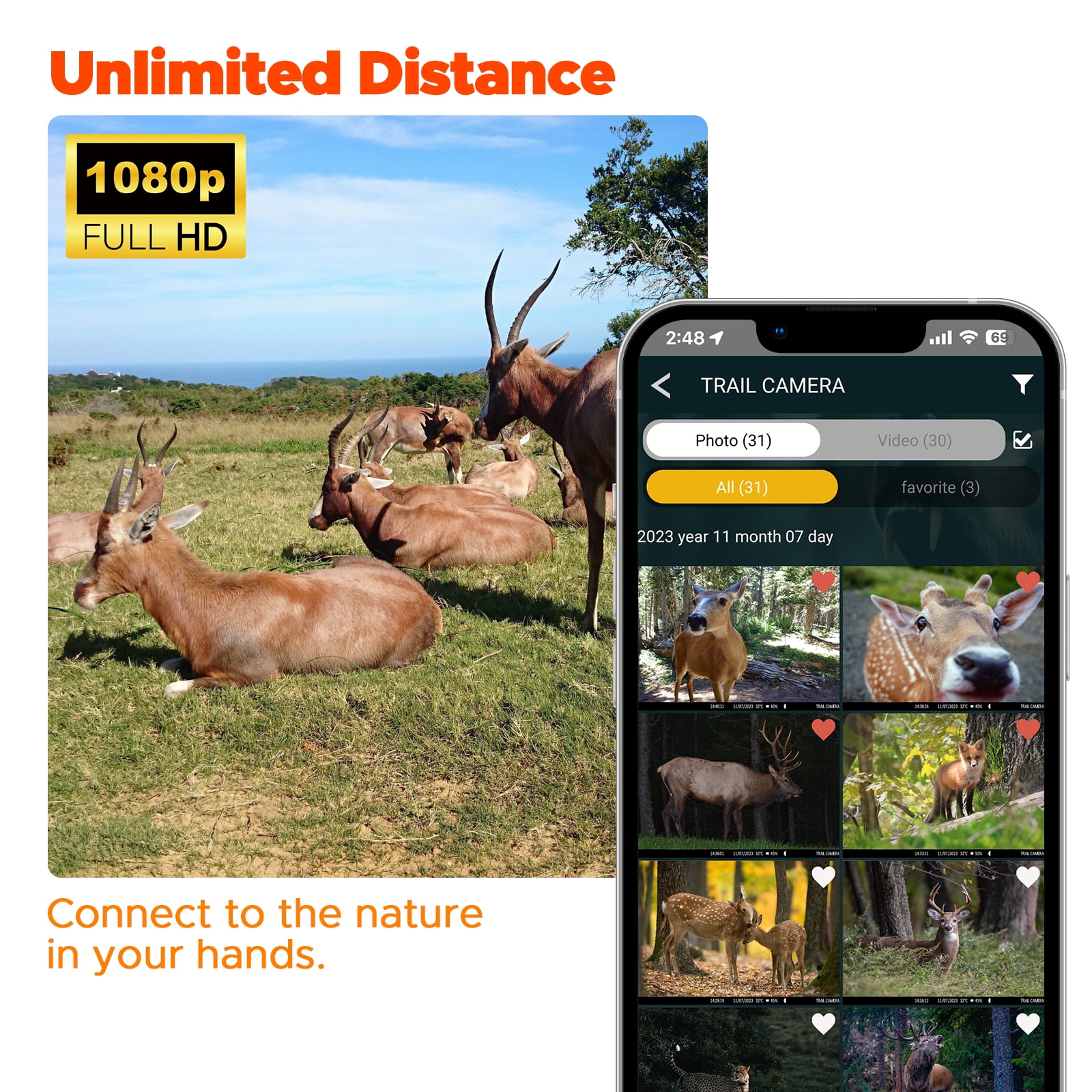 CAMPARK 4G 1080P Live Cellular Trail Cameras, App Control Built-in SIM&SD Card Hunting Game Camera with Motion Alerts,Low Glow Night Vision IP66 Waterproof for Wildlife Monitoring