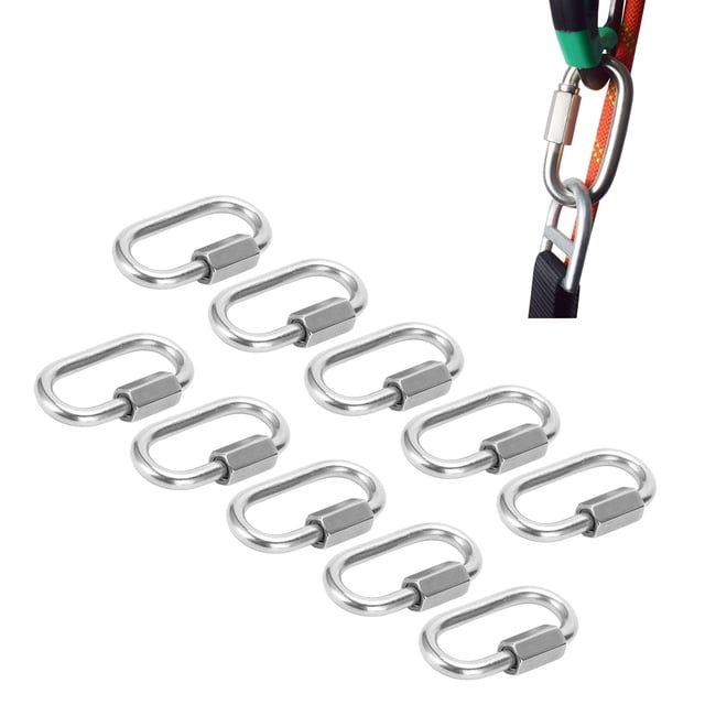 Locking Chain Connector, 10Pcs Compact Stong M5 Quick Link Connector for Ice Climbing for Mountain Climbing for 330.7 Lb