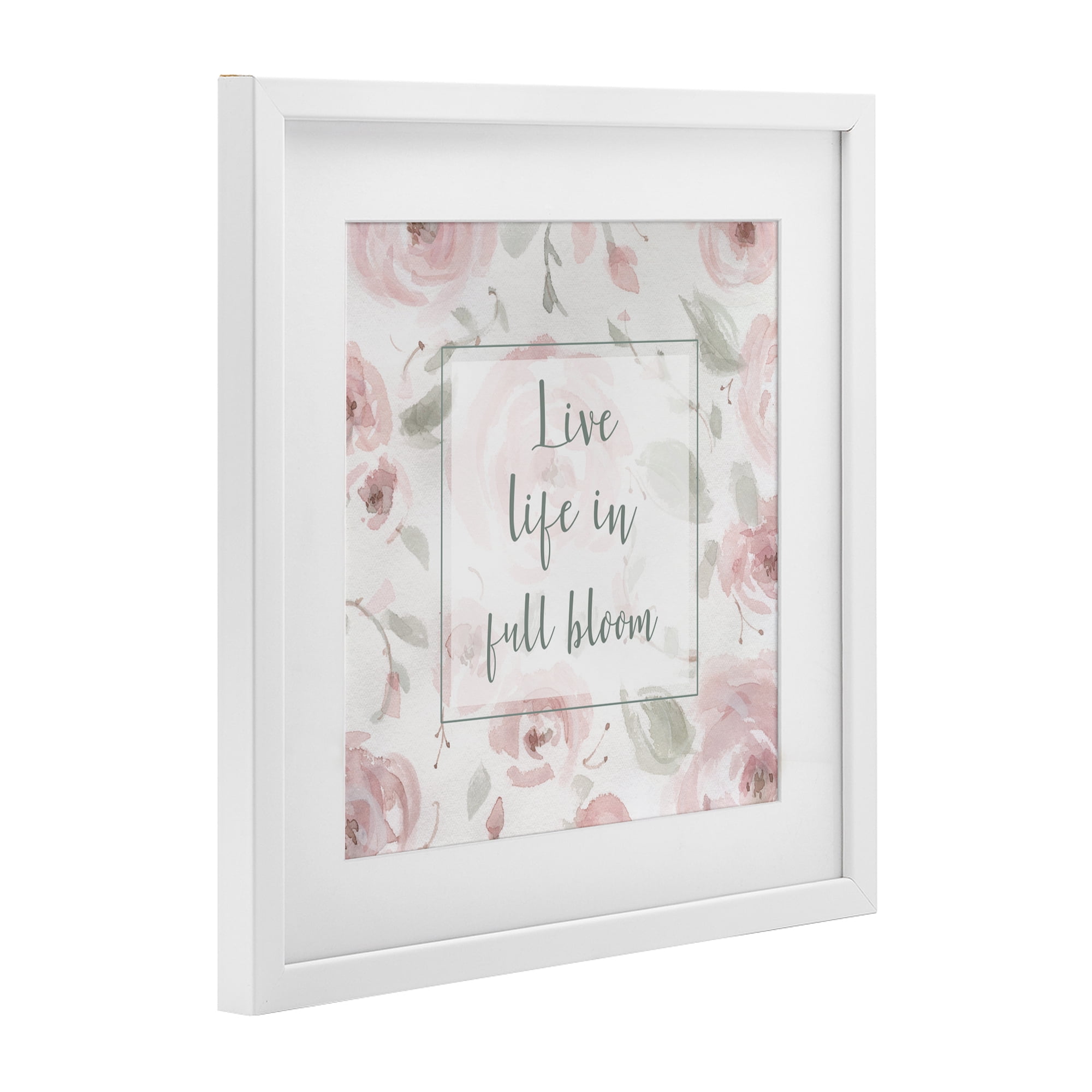 Stupell Industries Live Full Bloom Florals White Framed Print Under Glass, design by Carol Robinson
