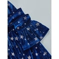 thumbnail image 6 of Seyurigaoka Kids Girls Lovely Star Pleuche Velvet Dress, Long Pagoda Sleeve Round Neck Dress, 6 of 8