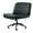 PU Black, variant on JIOABL Criss Cross Chair Armless Cross Legged Office Desk Chair Adjustable Swivel Ergonomic Desk Chair with Wheels U Shaped Backrest with Wide Seat Computer Task Vanity Chair for Home Office,PU Black