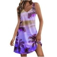 thumbnail image 1 of Robes pour Femmes, Robe d'Été Confortable et Tendance pour Femmes à Imprimé avec Poches, Sans Manches, à Col en V, 1 of 5