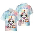 thumbnail image 3 of Happy Birthday Cute Puppy Shih Tzu with Cake Gifts Party Hat Hawaiian Shirt Breathable Summer Unisex Merch Lion Dog Lover Gifts - 00029, 3 of 6