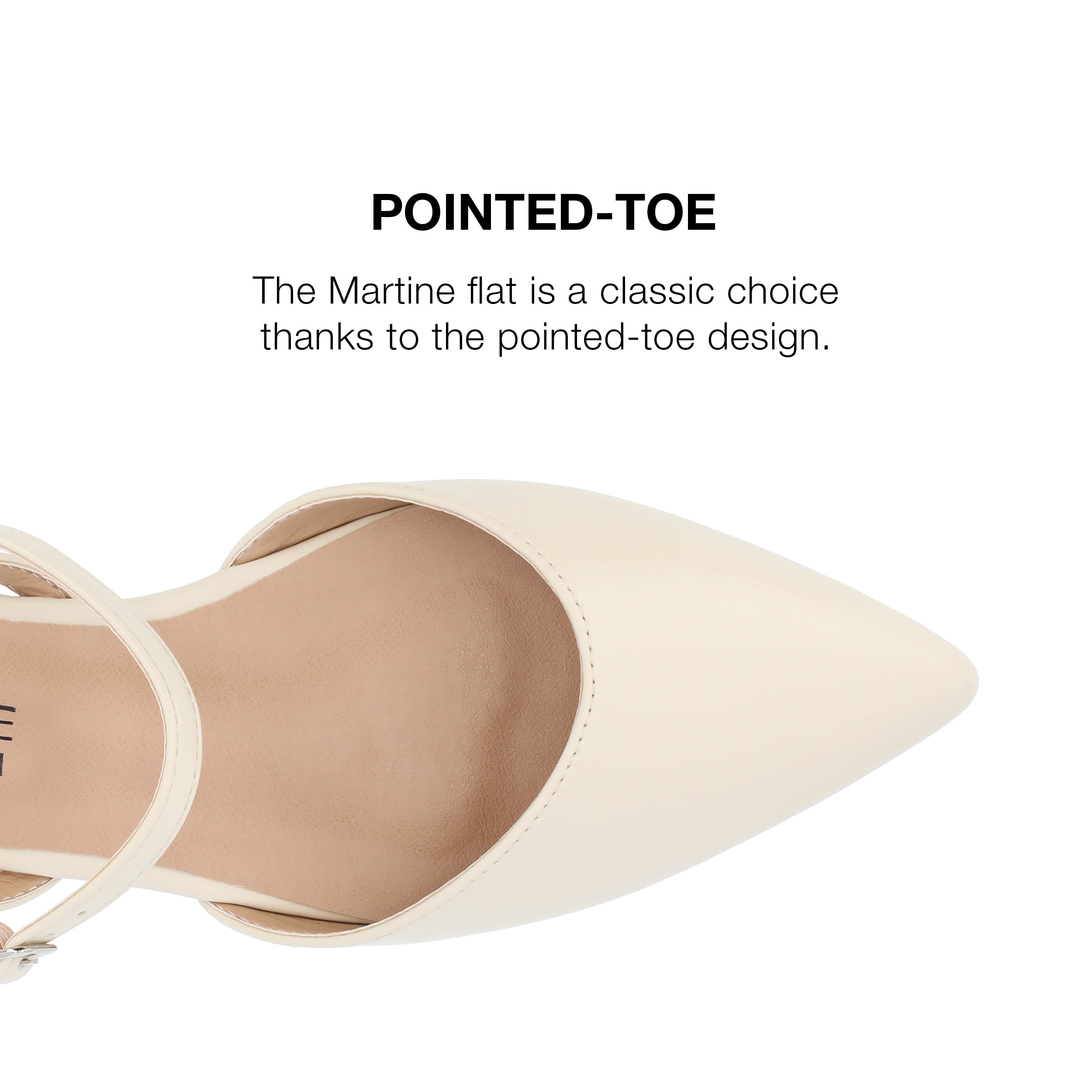 Journee Collection Women's Martine SuperNatural Shades Tru Comfort Foam Buckle Pointed Toe Flats