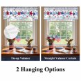 thumbnail image 6 of 4th of Tie Up Valances Curtain, Adjustable Kitchen July Patriotic Independence Day American Flag Star Blue Plaid Valances for Windows Rod Pocket Short Curtains Set for Bedroom/Bathroom, 42"x12", 6 of 9