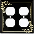 thumbnail image 3 of Metal Light Switch Plate Cover Elegant Victorian Floral Frame Black Yellow FRA083, 3 of 13