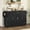 Black, variant on DTTRA 54.3" Modern Sideboard Buffet Cabinet with 4 Doors & 1 Drawer, MDF Kitchen Storage Console Table with Adjustable Shelves, Side Rack, Hanging Rod & Aluminum Handles for Dining Room, Black