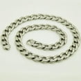 thumbnail image 5 of QQTDFG 15mmCurb Cuban Link Chain Heavy 316L Stainless Steel Silver Mens Necklace 7"-40"-24inch, 5 of 5