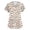 Beige, variant on Women's Fashion V-Neck Short Sleeve Work Top with Side Slits, Pockets, Valentine's Day Heart Print and Heart Elements, Casual Professional Shirt,Blue,4XL