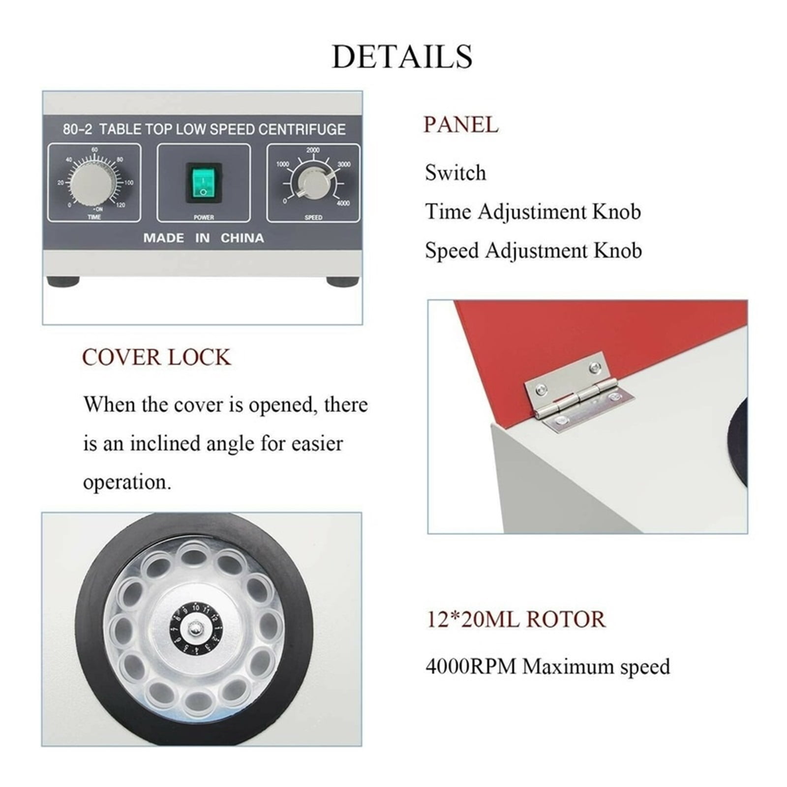 80-2 Centrifuge 4000rpm Centrifugal Machine With 12x20ml Tubes 2325xg For Hospital Biological Chemical Lab