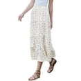 thumbnail image 4 of Flowy Maxi Skirt for Women Summer Elastic High Waisted Casual A-Line Long Skirts M Beige, 4 of 6