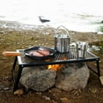 thumbnail image 6 of Camp Over Fire Grill, Folding Steel Campfire Grill Portable Camping Fire Pit Outdoor BBQ Picnic - 21.6" x 11.8", 6 of 8