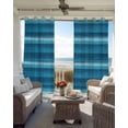 thumbnail image 6 of Turquoise Teal Ombre Blackout Curtains for Bedroom Living Room Darkening Curtains 63 Inches Long Farmhouse Modern Abstract Striped Window Curtain 2 Panels Set Window Treatment Grommet Drapes 42"x63", 6 of 9