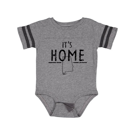 Inktastic It's Home- Alabama State Outline DIstressed Text Boys or Girls Baby Bodysuit
