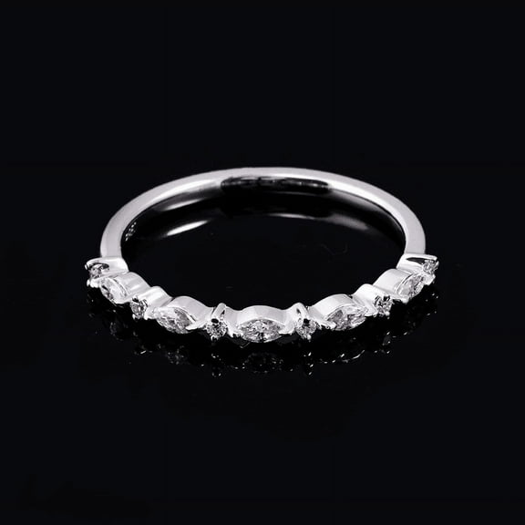 Bow Jewel 1.08 Ct Marquise Cut Diamond Ring for Women - 14K White Gold Plated - Elegant Dainty Engagement Wedding Rings - Minimal Diamond Ring for Her - A Timeless Symbol of Love and Commitment