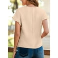thumbnail image 6 of Eytino Tops for Women Dressy Casual Spring Summer Business Office Short Sleeve T Shirts Textured Cute Work Shirt, 6 of 11