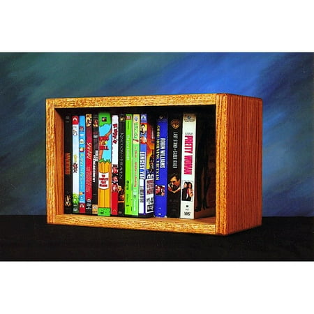 The Wood Shed Solid Oak Desktop / Shelf 26 DVD / VHS Tape Media Cabinet The Wood Shed Solid Oak Desktop / Shelf 26 DVD / VHS Tape Media Cabinet