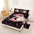 thumbnail image 2 of Castle Fairy Sport Baseball Glove Print Queen Sheets 4 Pieces, Starry Sky Queen Sheet Sets, Black Pink White,1 Fitted Sheet, 1 Flat Sheet and 2 Pillowcases, 2 of 6