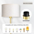 thumbnail image 2 of Lámpara de pie BoostArea Gold de 58 cm de alto con pantalla beige, 2 of 8