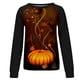 thumbnail image 4 of Tops casuales de cuello redondo de manga larga con estampado de Halloween para mujer Pompotops FGAJ4318, 4 of 4
